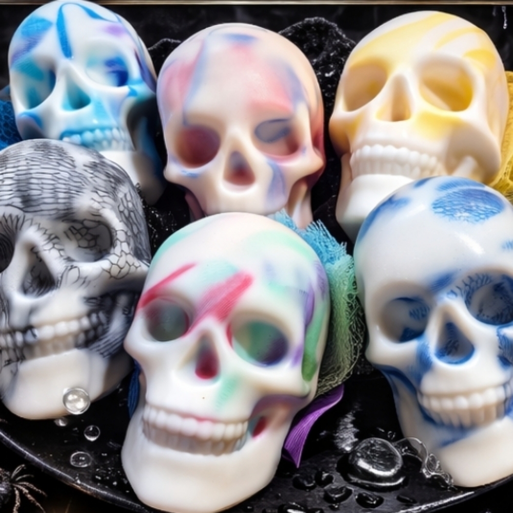 Limited Supply HandCrafted Large Skull Loofah Infused Soap 7oz Total - Picture 8 of 14